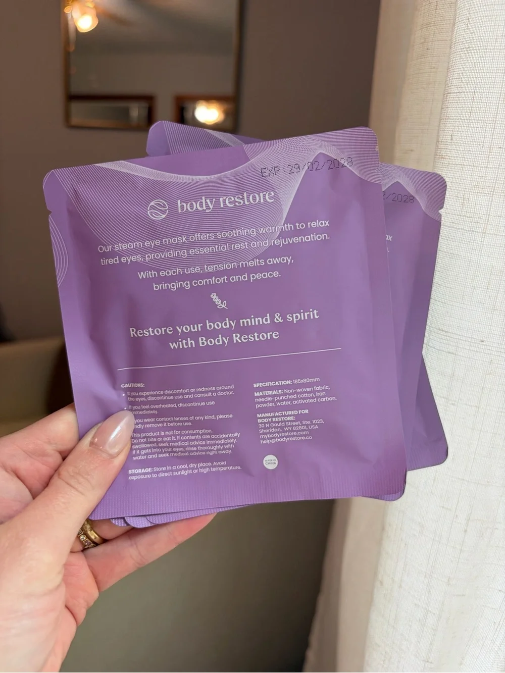 CALM Steam Eye Mask - Lavender (Purple)